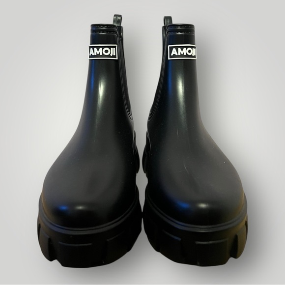 Amoji Chunky Platform Rain Boots – Unisex- Modern Chelsea Style - Picture 2 of 3